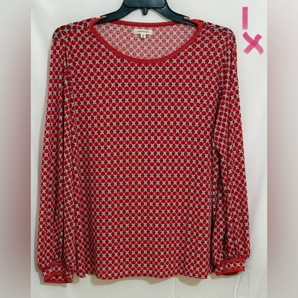 Red Patterned Women's Top